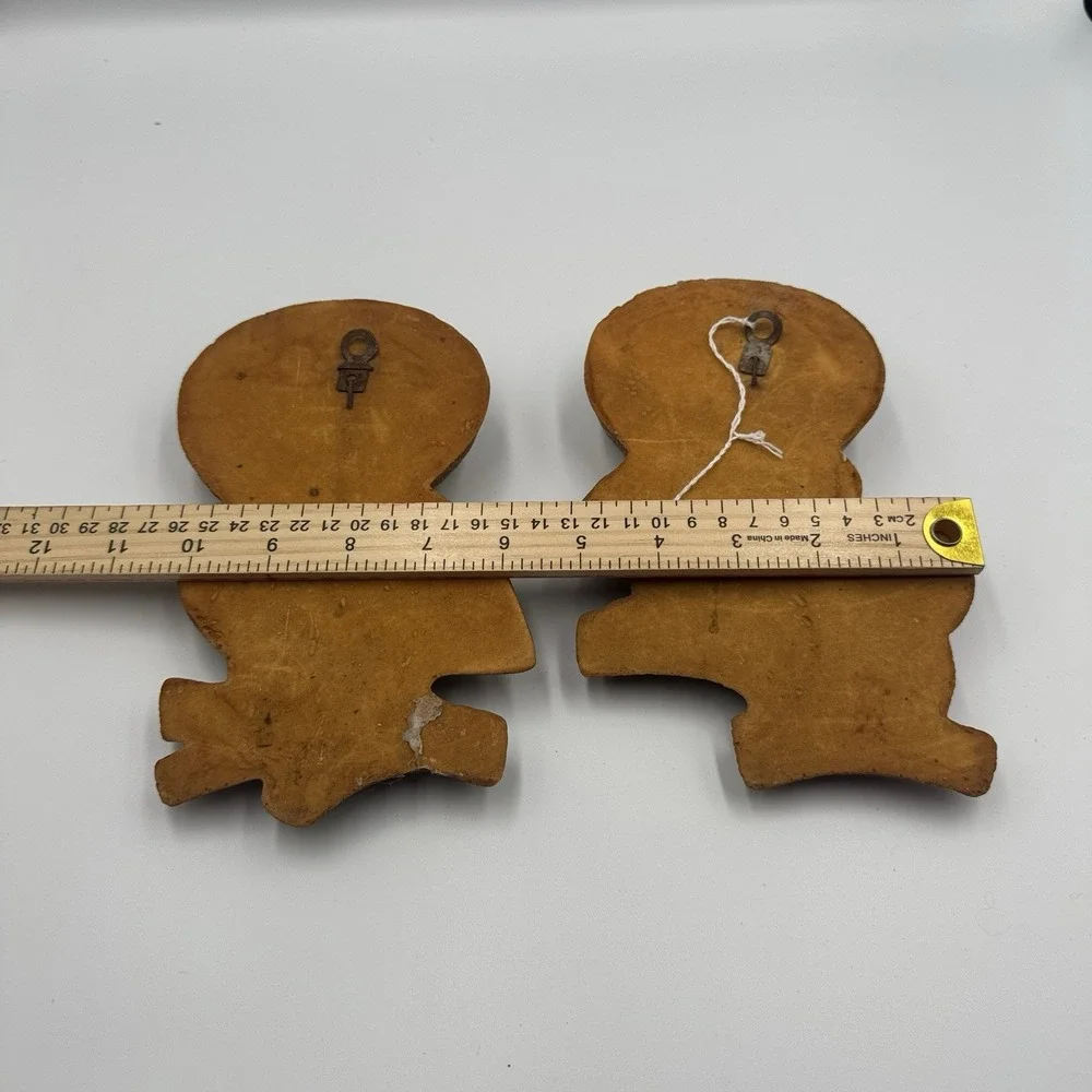 Vintage 1981 Foam Craft Owl Wall Plaques Set of 2 Brown Retro Kitsch Decor